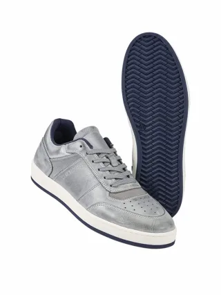 Mey & Edlich Herren Titanen-Sneaker Grau 100 % Rindleder