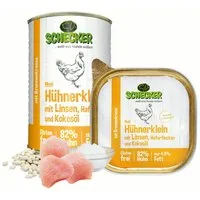 Schecker Schecker Hundemenü -Hühnerklein mit Linsen, Haferflocken und Kokosöl Huhn, Nassfutter für: Hunde, singleprotein