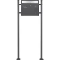 ML-DESIGN Standbriefkasten Wandbriefkasten Briefkasten Postkasten mit Zeitungsfach inkl. Standfuß, Briefkastenanlage mit Ständer Anthrazit 120cm Mailbox mit Pfosten