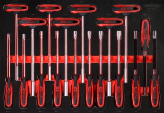 KS Tools T-Griff-Winkelstiftschlüssel-Satz in Schaumstoffeinlage, 18-tlg - 811.2018