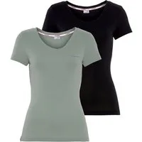 KangaROOS V-Shirt (Spar-Set, 2er-Pack) Kurzarm, figurbetonter Schnitt, aus Baumwolle, im 2er-Pack