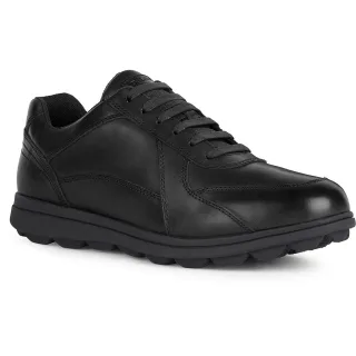 Geox U SPHERICA EC12 Leder Rindsleder Vollnarben Herren Schwarz Sportschuhe