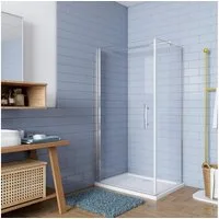 duschspa Eckdusche 185cm Glas Drehtür + Seitenwand Eckdusche Duschkabine Duschtür, BxT: 70x80 cm, Einscheibensicherheitsglas, Sicherheitsglas, Set, ebenerdiger Einbau möglich