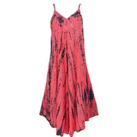Guru-Shop Relaxhose Batik Jumpsuit, Sommer Overall, Hosenkleid - rot alternative Bekleidung