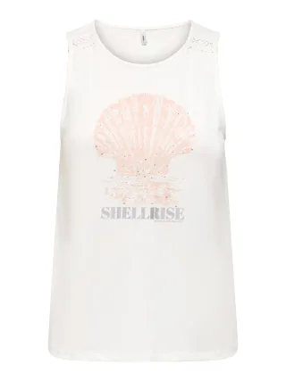 ONLY - ONLFREE LIFE S/L SHELL TOP BOX JRS Cloud Dancer - Gr. - S