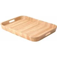 Continenta Tablett, Holzwerkstoff, (1-tlg), Handarbeit, aus einem Holzblock gearbeitet