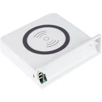 Qi Wireless Charging Pad 15 Watt, Ladeschale weiß, für USB-Desktop-Schnellladestation PCA-D006W (linke Seite)