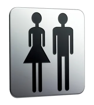 emco system 2 Türschild zum Aufkleben "Damen/Herren", chrom, 357600000 357600000