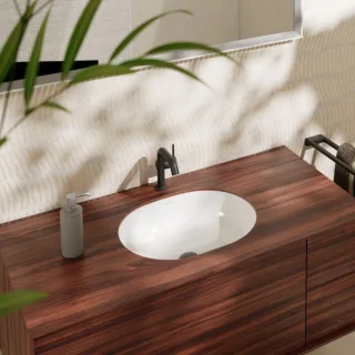 hansgrohe Xuniva Einbauwaschtisch 61050450 450x350mm, ohne Hahnloch, mit Überlauf, SmartClean, weiß