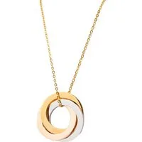 LÖB Kette mit Anhänger 18K Roségold Gold Silber vergoldet Edelstahl Kette Ringanhänger Ring (Geschenke für Frauen Beste Freundin Mutter Mama Damen zum Geburtstag Weihnachten Weihnachtsgeschenke, Inkl. Schmuckbox), Halskette Kreis Geometrisch Anhänger