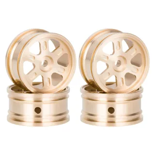 4PCS Upgraded Brass Wheel Rims 0.7'' for Axial SCX30 1/30 RC Car Vehicles Models Spare Parts