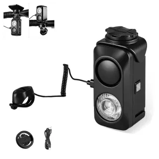 BIKIGHT Hanging Bicycle Horn Headlight Wired Control 120 dB Electric Bell 360LM Bike Front Light for Road/MTB Night Cycl