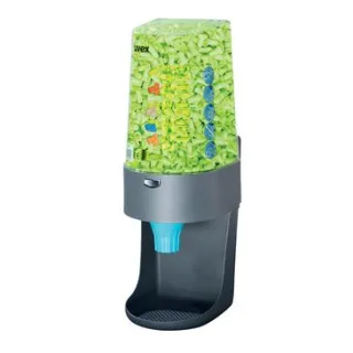 uvex Dispenser one2click gefüllt mit 600 Paar uvex hi-com Gehörschutzstöpsel (SNR 24 dB) grün S/M - 2111992