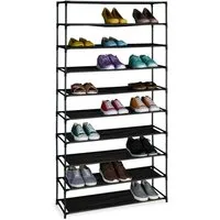 relaxdays Schuhregal mit Stoffebenen, 1-tlg., 10 Ebenen