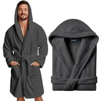 CALMONT Herrenbademantel CALMONT - Bademantel Herren aus 100% Baumwolle Frottee mit Kapuze, Kapuze, Gürtel, Kapuze, Große Taschen, Gürtel, Aufhängeschlaufe