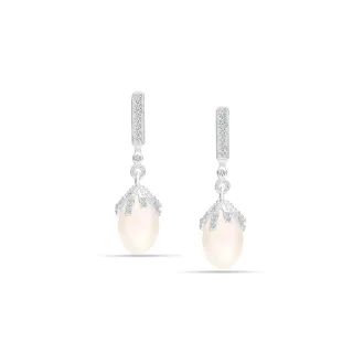 Damen Imperial Perlenohrringe aus 925 Sterling Silber und Zirkonia BIPE038