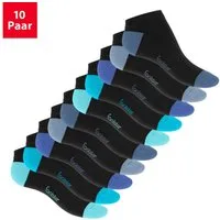 Footstar Sneakersocken 10 Paar Sneaker Socken für Damen & Herren - Bunte Ferse & Spitze (10-Paar)