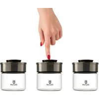 BURI Vorratsglas 3x Vakuum Vorratsdosen Glas 450ml Vorratsgläser Vakuumdeckel luftdicht, Glas