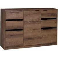 Beautysofa Kommode DEVON mit 3 Türen und 4 Schubladen (modernes Design, viel Stauraum), Breite: 135 cm