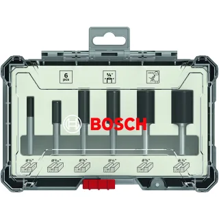 Bosch PRO 6-tlg. Nutfräser-Set, 1/4 Zoll Schaft - 2607017467