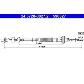 ATE Kupplungsseil Peugeot 206 24.3728-0827.2