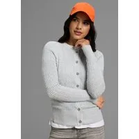 KangaROOS Strickjacke hüftlange Form, figurbetonte Passform, aus Feinstrick und Strick