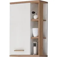 Saphir Hängeschrank Quickset Badschrank 50,5 cm breit mit 1 Tür und 2 Glas-Einlegeböden Badezimmer-Hängeschrank inkl. Türdämpfer, Holzgriffe