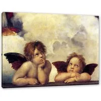 Pixxprint Leinwandbild Raffael - Sixtinische Madonna zwei Engel, Raffael - Sixtinische Madonna zwei Engel (1 St), Leinwandbild fertig bespannt, inkl. Zackenaufhänger