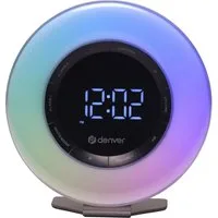 Denver CRL‑342 Radiowecker Lichtsimulation Dual‑Alarm & USB‑C‑Ladefunktion Uhrenradio (FM, Nachtlicht, White Noise, Sleep-Timer, Schlummerfunktion)