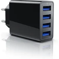 Aplic USB-Ladegerät (5000 mA, 4-Port Netzteil für Handy, Tablet uvm. 5000mA, 2,4A Max. je Port, 25W)