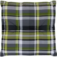 Sun Garden Polsterauflage Hocker Naxos 10460-210 grün-grau kariert 51x51x6 cm Sun Garden, (1 St)