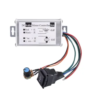 DC Motor Speed Controller PWM Regulator 9V-60V 1200W 20A Potentiometer Brushed Motor Driver Module Adjustable Rotation C