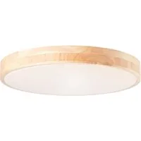 BreLight LED Wandleuchte Slimline, CCT - über Fernbedienung, Dimmfunktion, Nachtlichtfunktion, Timerfunktion, LED fest integriert, warmweiß - kaltweiß, D 50 cm, 3800 lm, 3000-6500 K, CCT, dimmbar, Holz hell/weiß