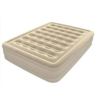 Xmund Automatic Inflatable Air Mattress with Electric Pump One Touch Inflate Deflate for Camping Home Soft Flocked Fabri