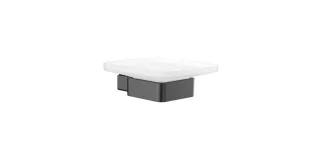 emco loft Seifenhalter Glasteil satiniert, schwarz/chrom, 053000500 053000500