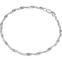 Materia Armkette Damen Singapurkette Hochglanz SA-84, 925 Sterling Silber