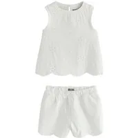 Next Top & Shorts Trägerto mit Lochstickerei und Shorts im Set (2-tlg)