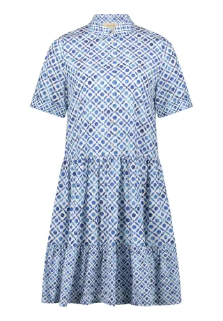 CARTOON - Blusenkleid Weiß/Hellblau - Gr. - 42