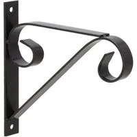 Dekowunder Wandhaken Wandhaken Schnörkel aus Eisen, schwarz – Halter für Blumen & Laternen, (1 x Haken Schnörkel S)