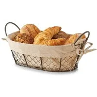 Basera® Aufbewahrungskorb Brotkorb / Obstkorb mit waschbarem Stoffeinsatz (1 St), 26 x 17 x 9 cm