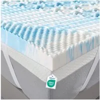 Wenta, Topper Gel-Memory-Schaum, 5-Zonen Matratzentopper, 5 cm hoch, Gel Topper, (mittleres Liegegefühl, Bezug abnehmbar und waschbar, rutschfest mit Fixierbändern, OEKO-TEX), Für Matratzen und Boxspringbetten, 90/120/140/160/180 x 200 cm