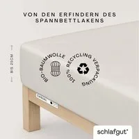 Schlafgut Spannbettlaken CASUAL Bettlaken 100% gekämmte Bio-Baumwolle, 150 g/m², Spannbetttuch, Jersey, Gummizug: rundum, (1 Stück), Bettlaken bis 25 cm Höhe, langlebig, weich, Antipilling-Ausrüstung