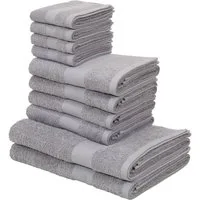 OTTO home Handtuch Set Melli, 2 Duschtücher 70x140, 4 Handtücher 50x100, 4 Gästetücher 30x50, Walkfrottee (Set, 10-St), Handtuchset in dezenten Farben mit Bordüre, 100% Baumwoll-Handtücher
