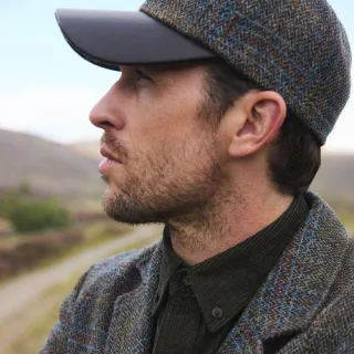Harris Tweed Baseball-Kappe, Herren, size: regular, Braun, Wolle, by Lands' End