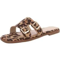 Ital-Design Elegante Slippers mit Schnallen für Damen – Sommerkomfort Pantolette (89542658) Blockabsatz Pantoletten in Braun