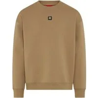 HUGO Sweatshirt Dettil Metal Stacked Logo Premium Metall Logo Rundhalsausschnitt, Relaxed Fit, Baumwollmix