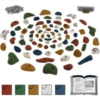 ALPIDEX Klettergriff ALPIDEX 80 Klettergriffe inklusive Schrauben und 250 Einschlagmuttern