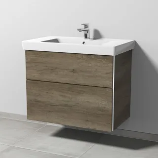 Sanipa 3way Waschtischunterbau zu Villeroy & Boch Subway 2.0 Waschtisch mit 2 Auszügen, Eiche-Nebras BR61437