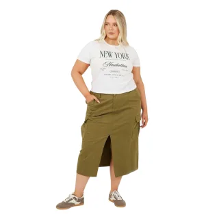 Brave Soul - Cargorock für Damen, Denim, Plus (Khakigrün)