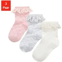 H.I.S Socken (3-Paar) mit feinem Ajour Strickmuster und kleiner Rüsche